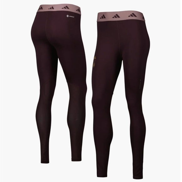 Adidas Women's Maroon Germany National Team AEROREADY Tights Yoga Pants - Small - Picture 3 of 9